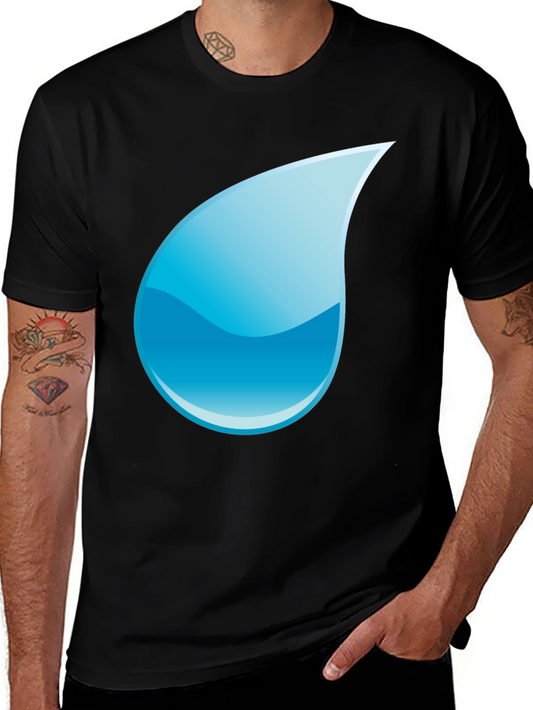 Black T-Shirt with Water Drop Design