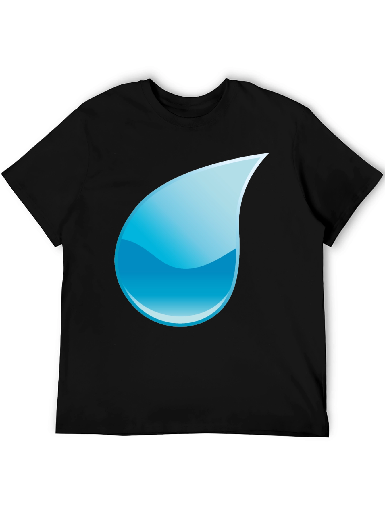 Black T-Shirt with Water Drop Design