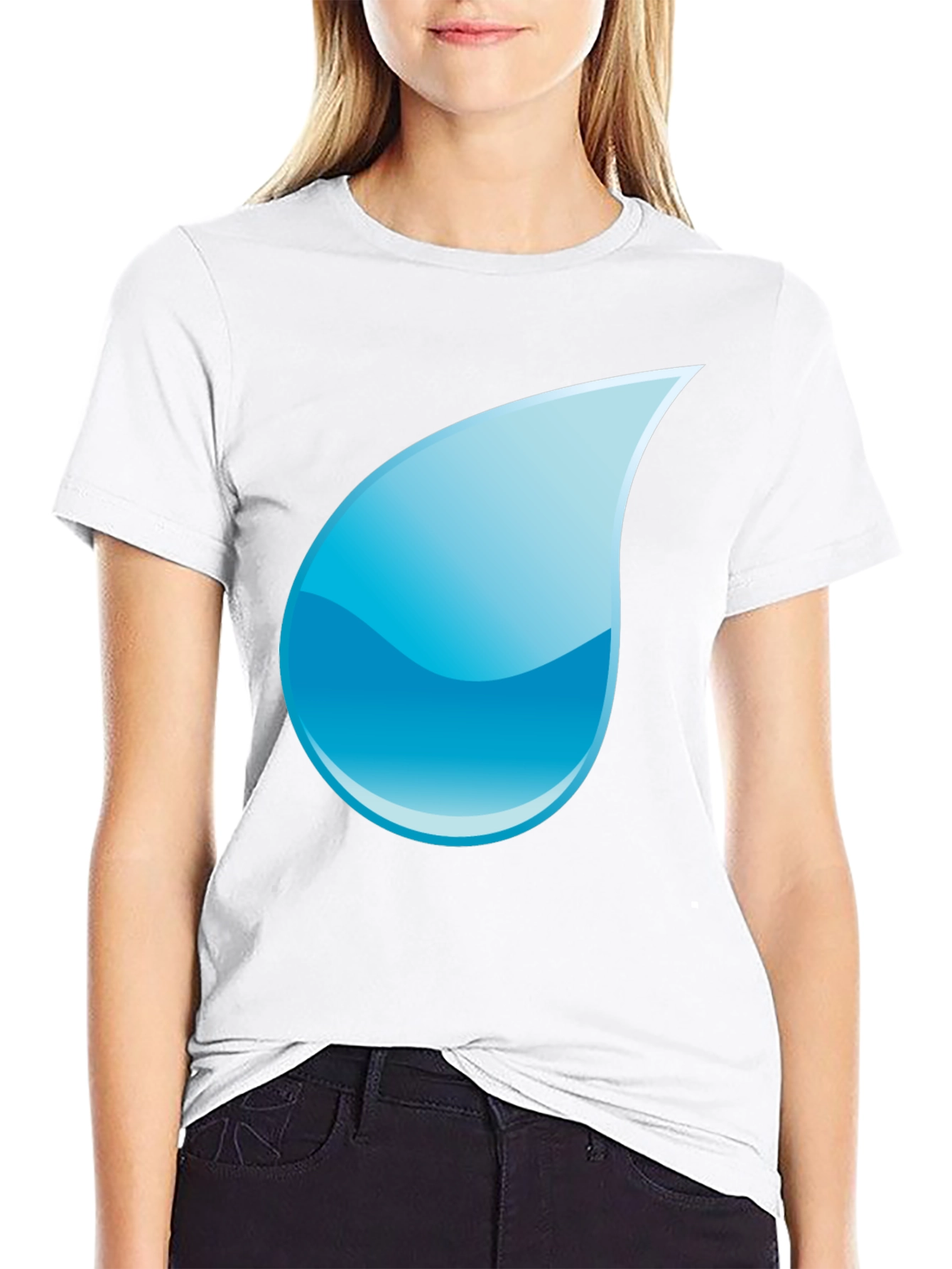 Black T-Shirt with Water Drop Design