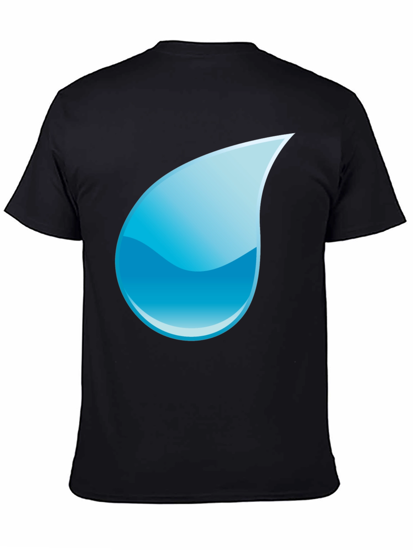 Black T-Shirt with Water Drop Design