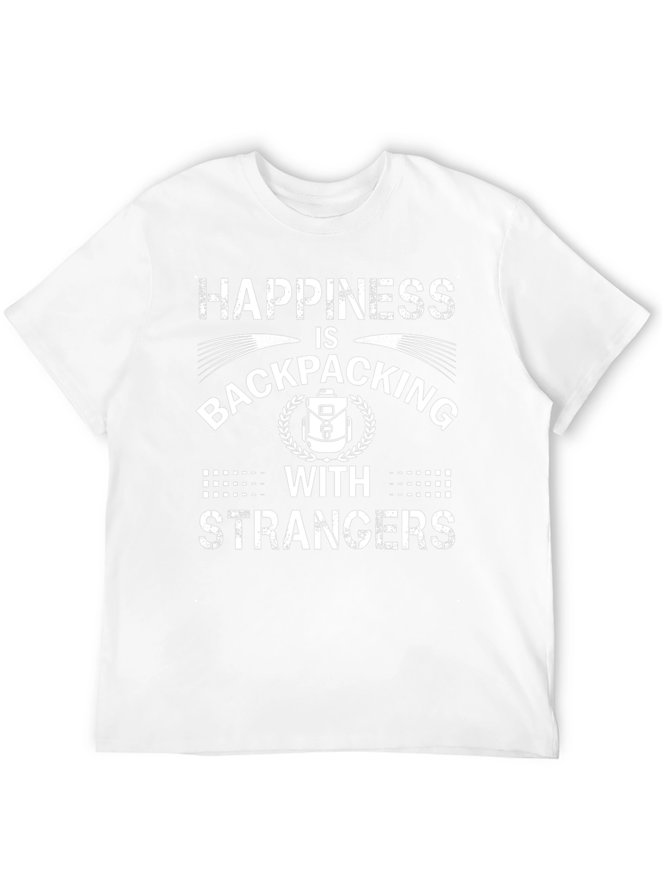 Happiness Backpacking Strangers Black Graphic Tee