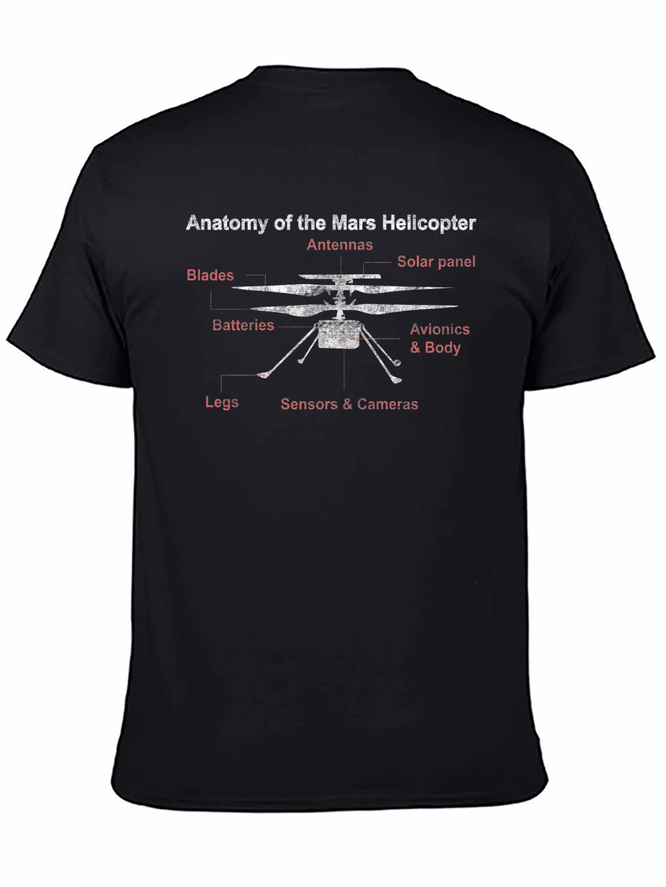 Mars Helicopter Anatomy T-Shirt - Space Exploration Tee