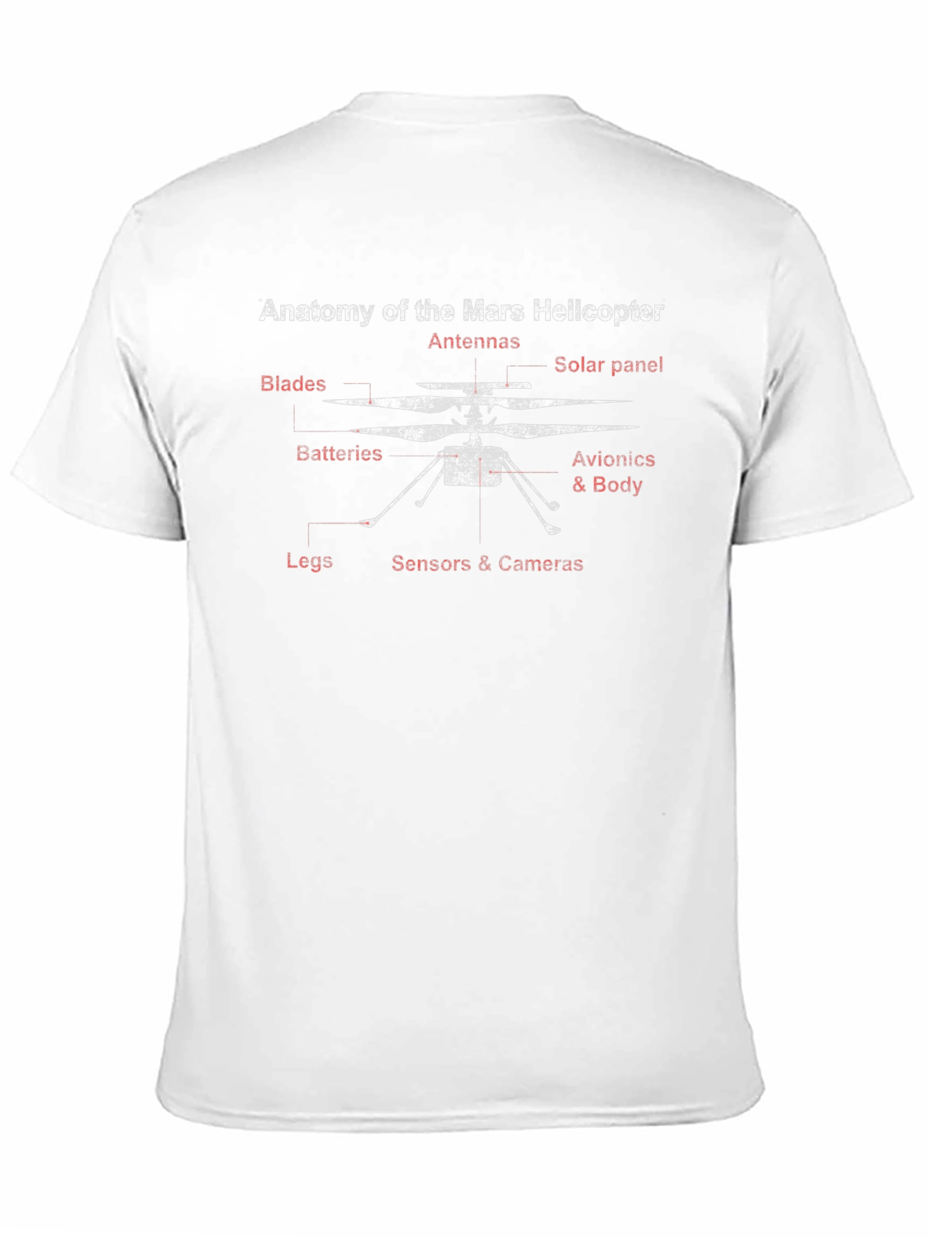 Mars Helicopter Anatomy T-Shirt - Space Exploration Tee