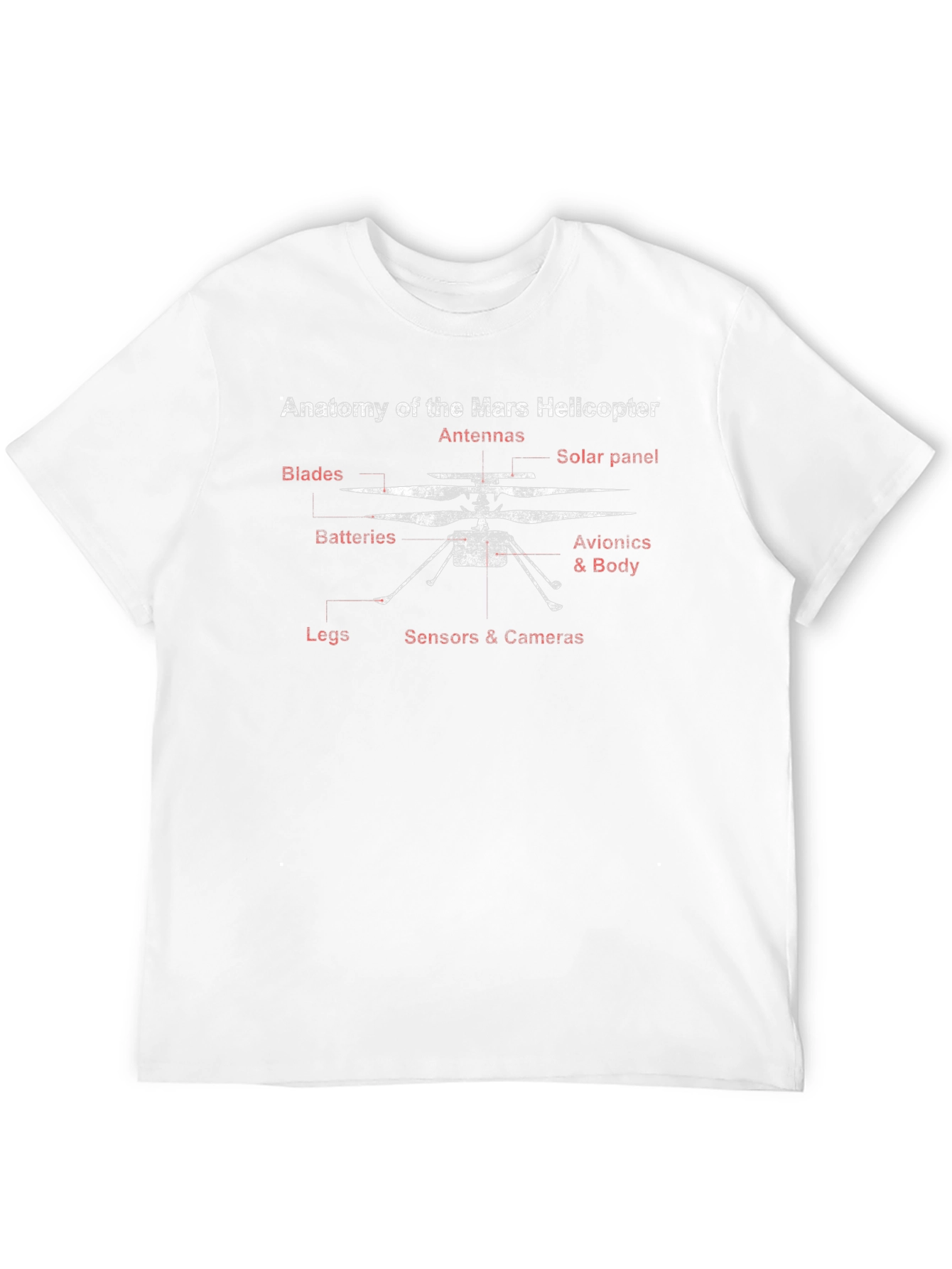 Mars Helicopter Anatomy T-Shirt - Space Exploration Tee