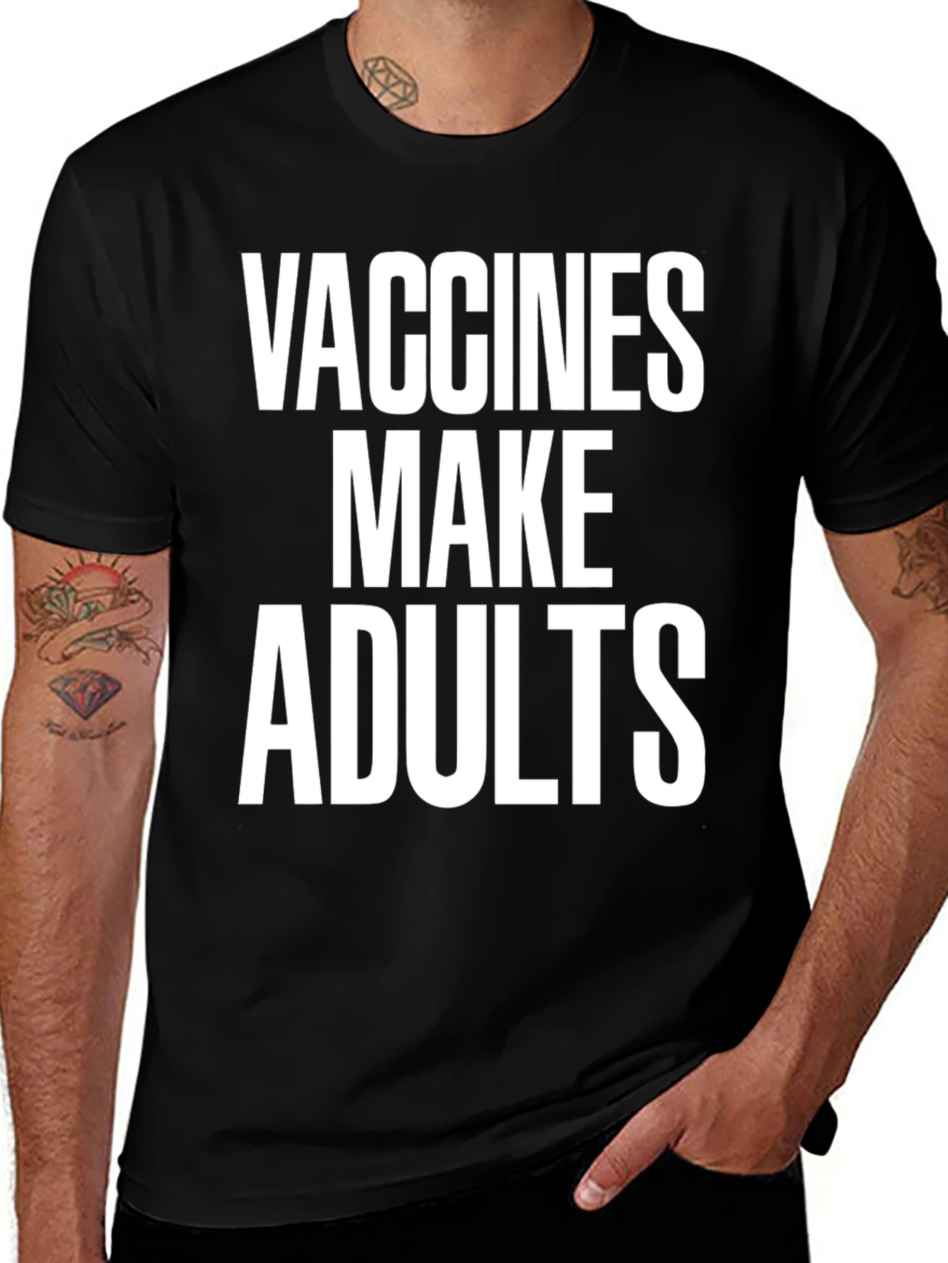 Vaccines Make Adults Black T-Shirt
