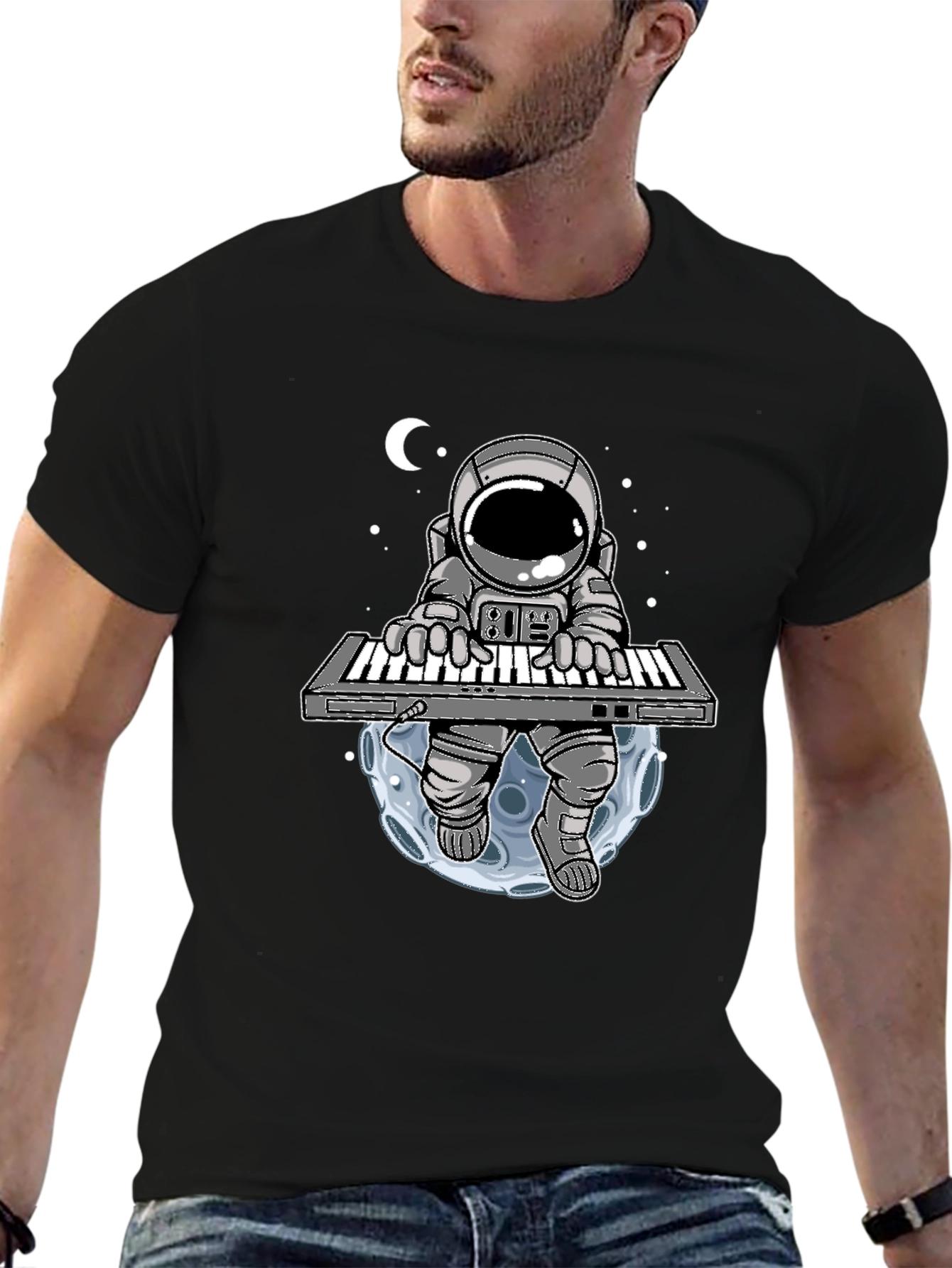 Astronaut Keyboard Player Graphic Tee