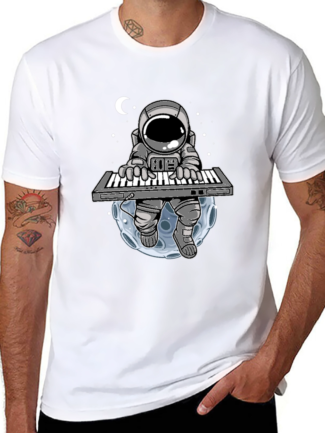 Astronaut Keyboard Player Graphic Tee