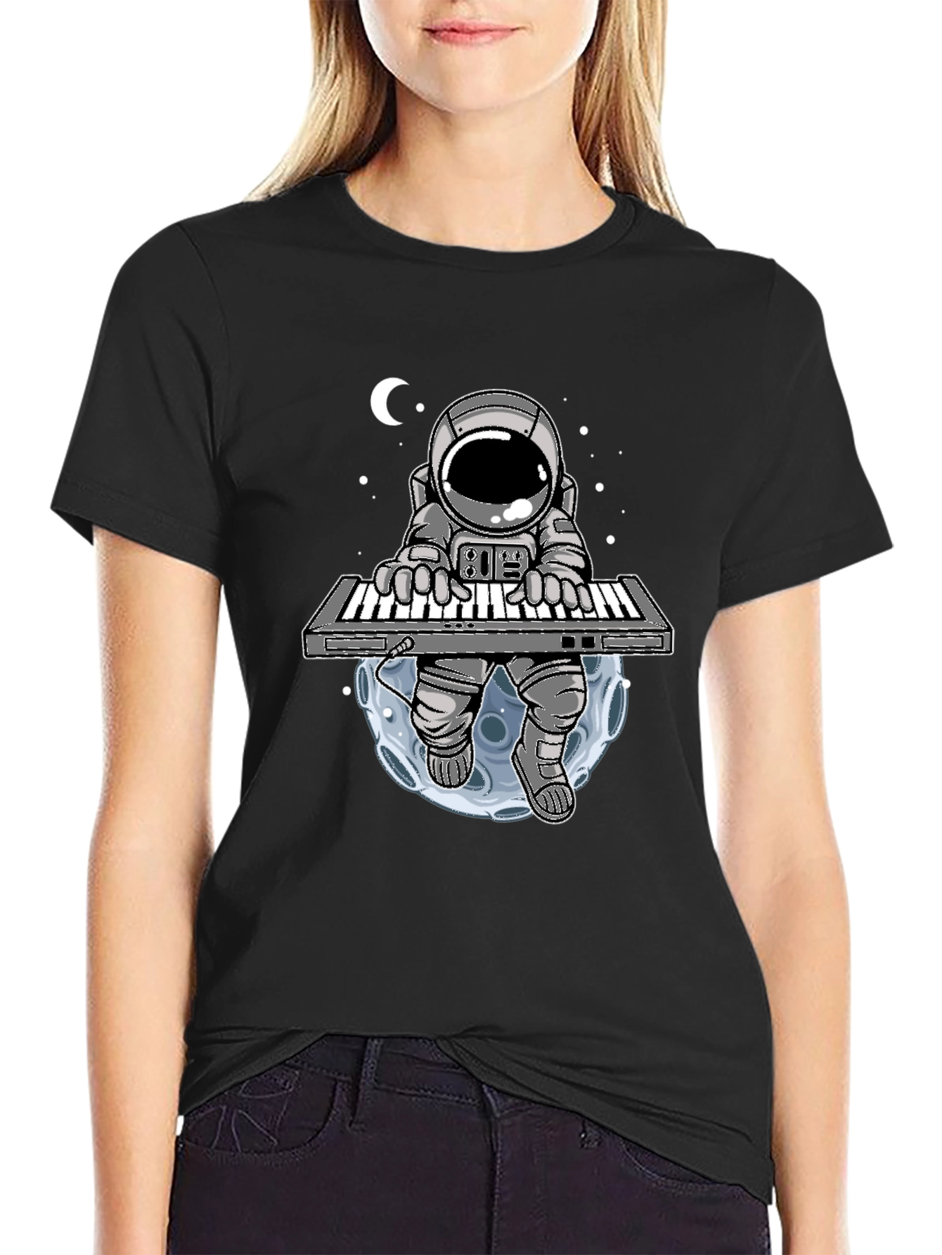 Astronaut Keyboard Player Graphic Tee