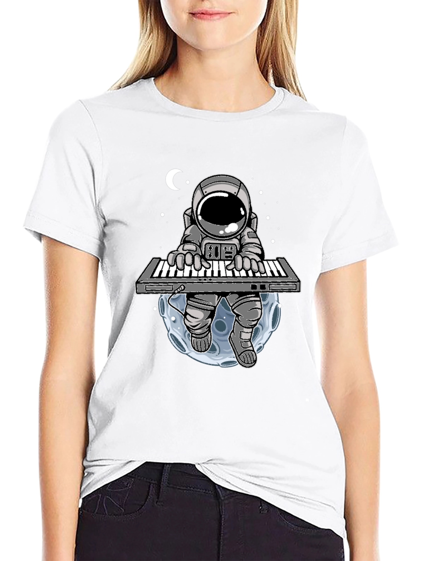 Astronaut Keyboard Player Graphic Tee