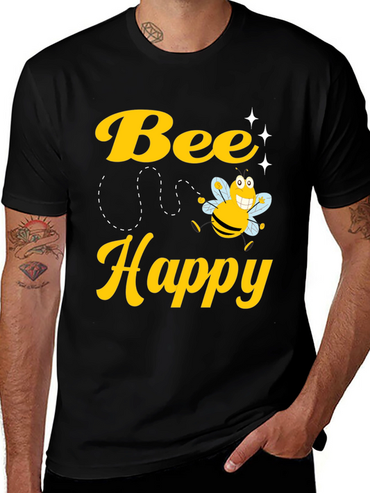Bee Happy Graphic Tee - Unisex Cotton T-Shirt