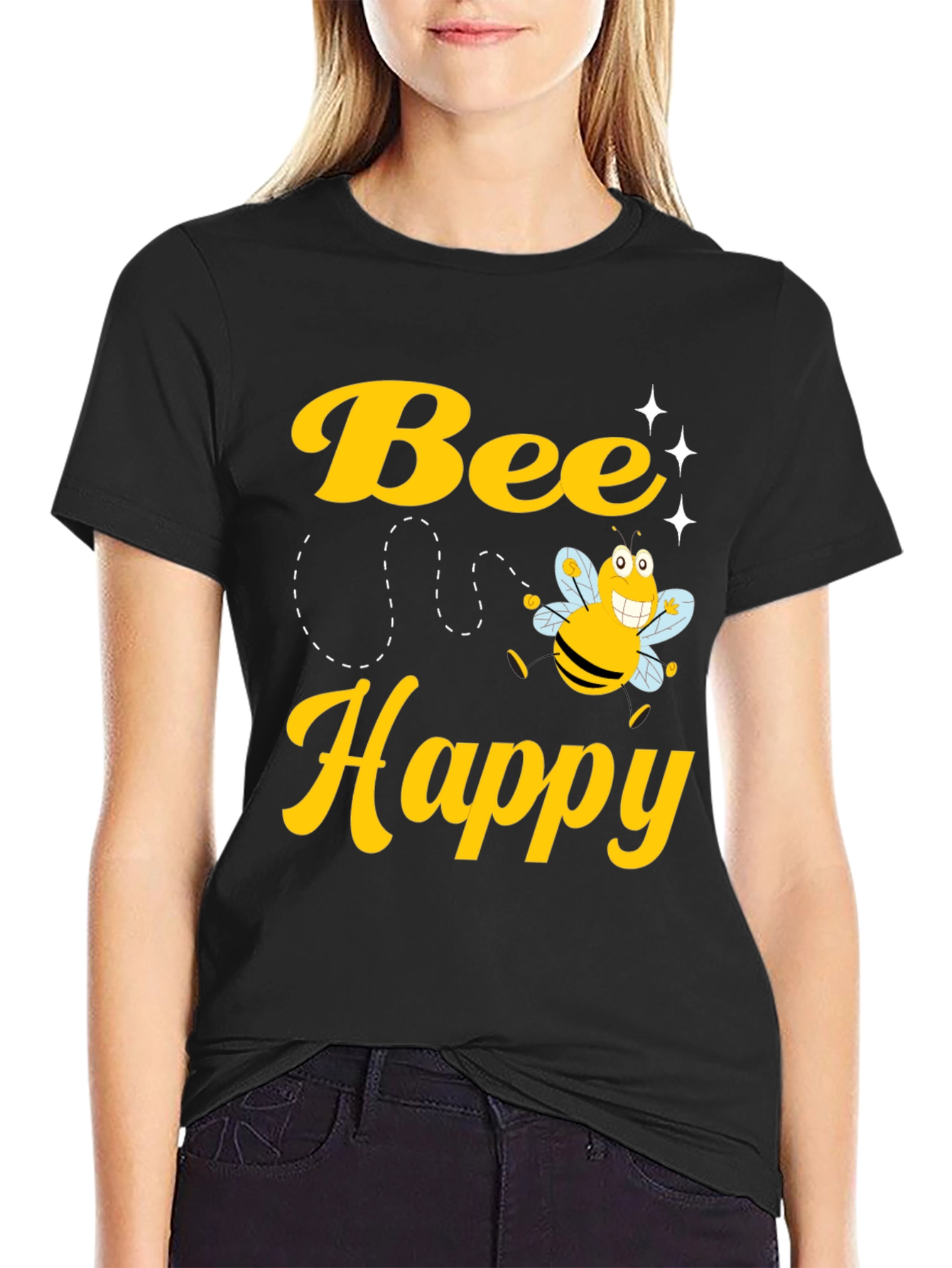 Bee Happy Graphic Tee - Unisex Cotton T-Shirt