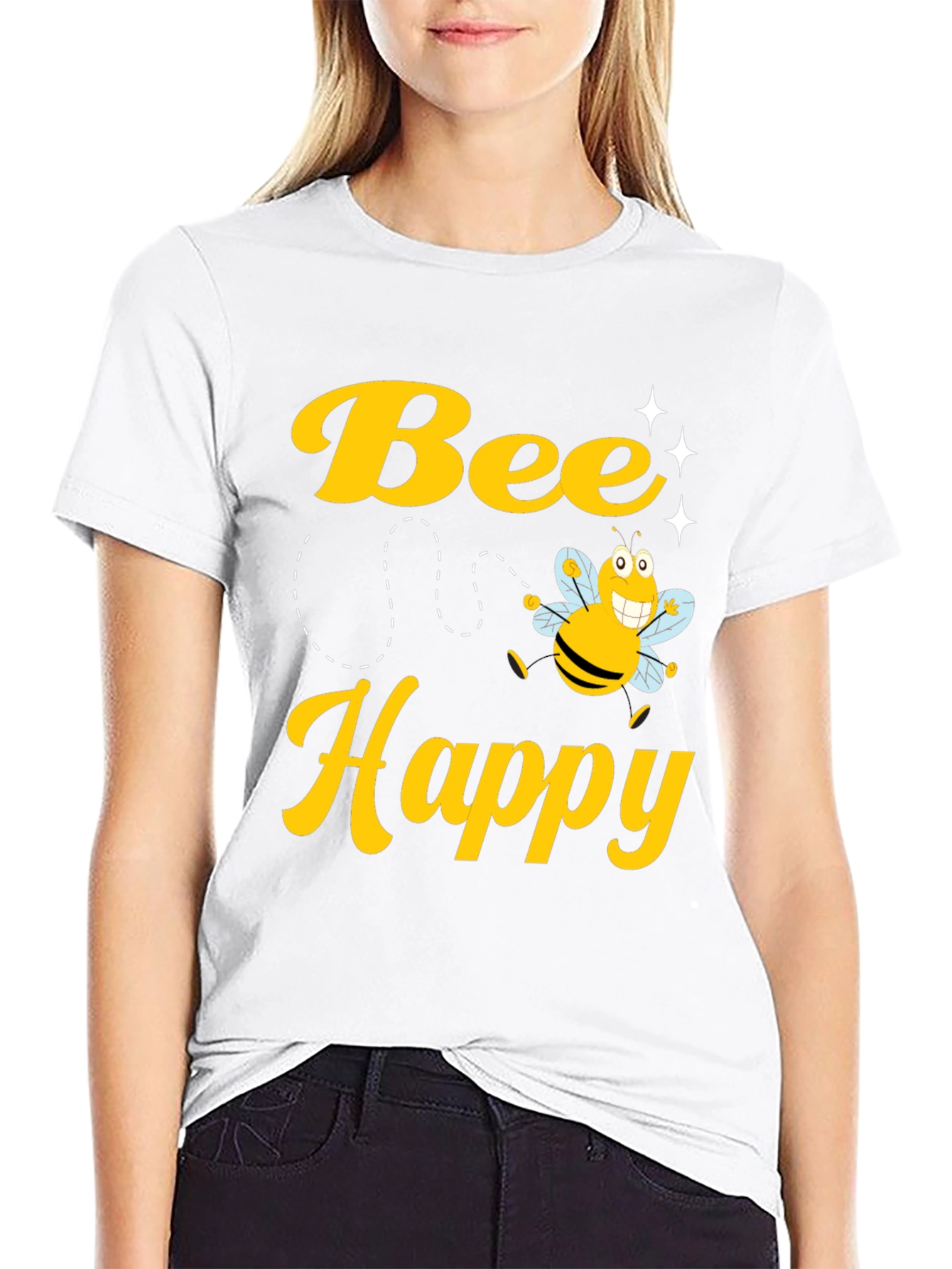 Bee Happy Graphic Tee - Unisex Cotton T-Shirt
