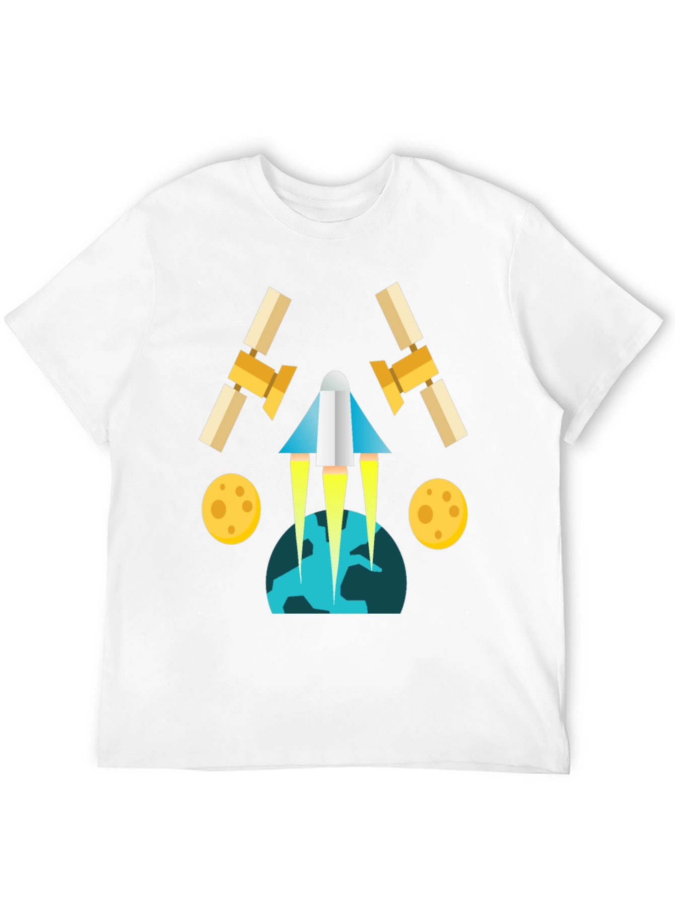 Space Travel Graphic Tee - Black Cotton Blend