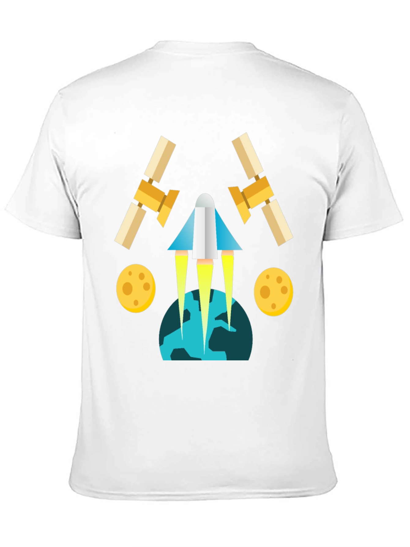 Space Travel Graphic Tee - Black Cotton Blend