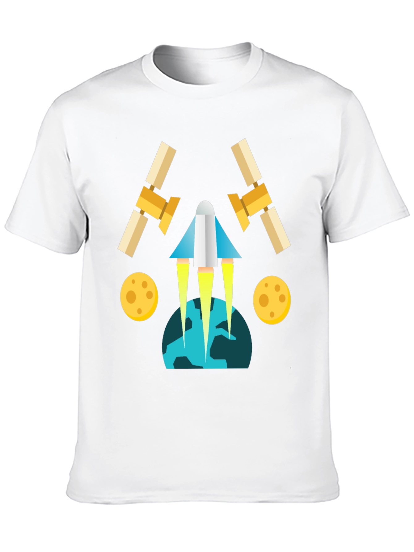 Space Travel Graphic Tee - Black Cotton Blend