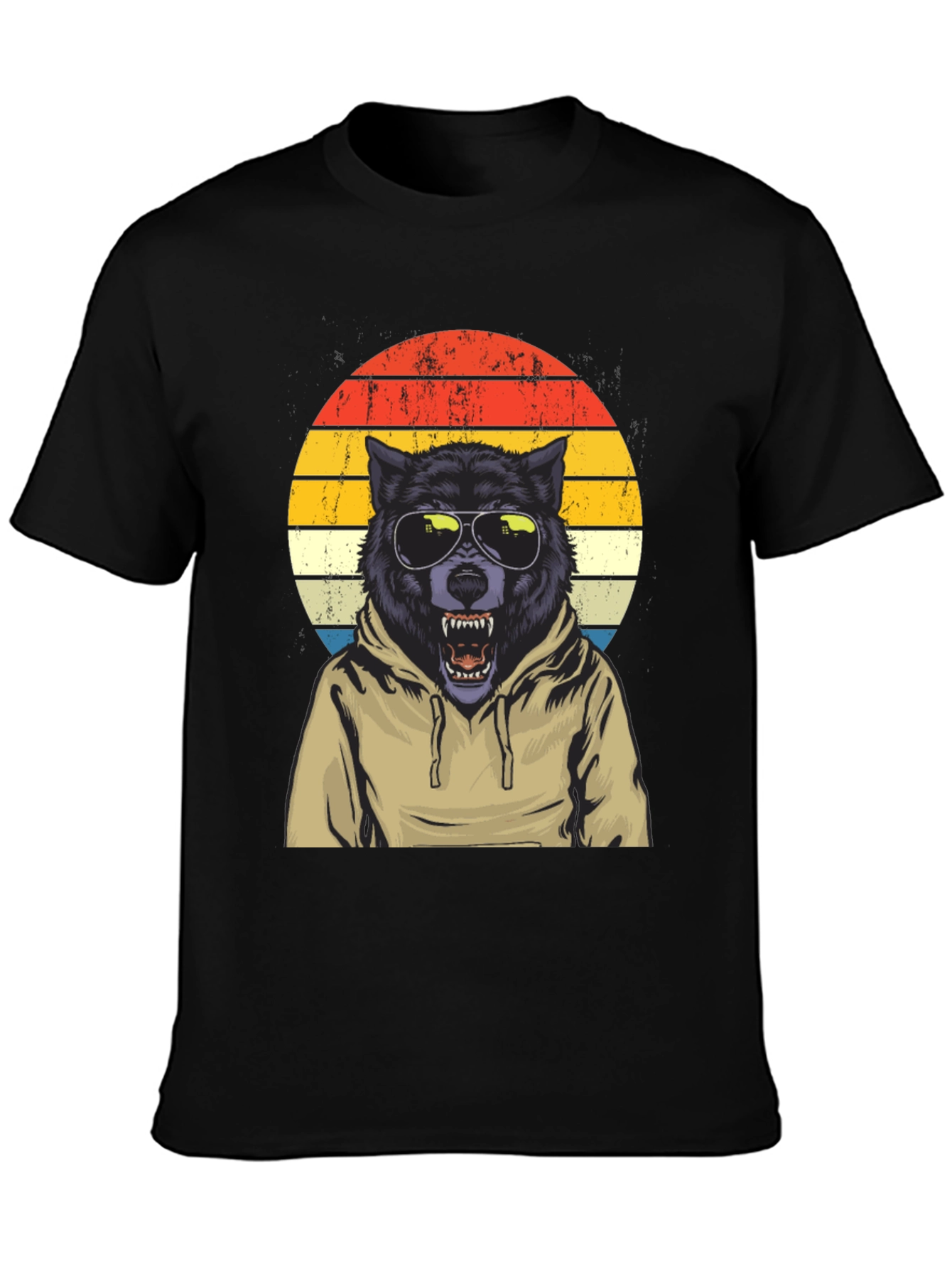 Retro Wolf Hoodie T-Shirt
