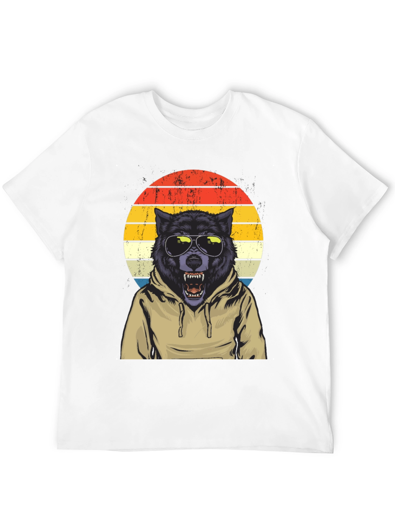 Retro Wolf Hoodie T-Shirt