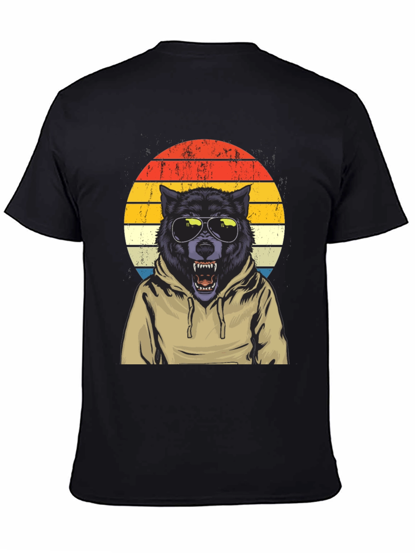 Retro Wolf Hoodie T-Shirt
