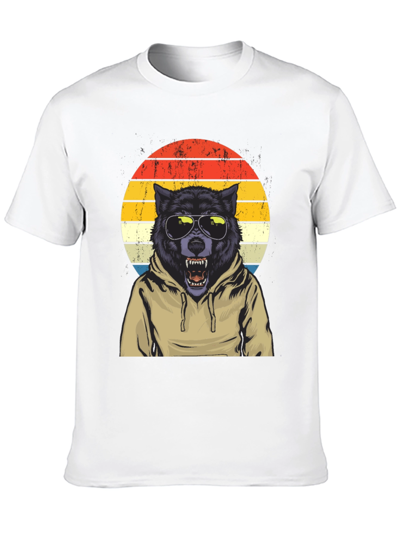 Retro Wolf Hoodie T-Shirt