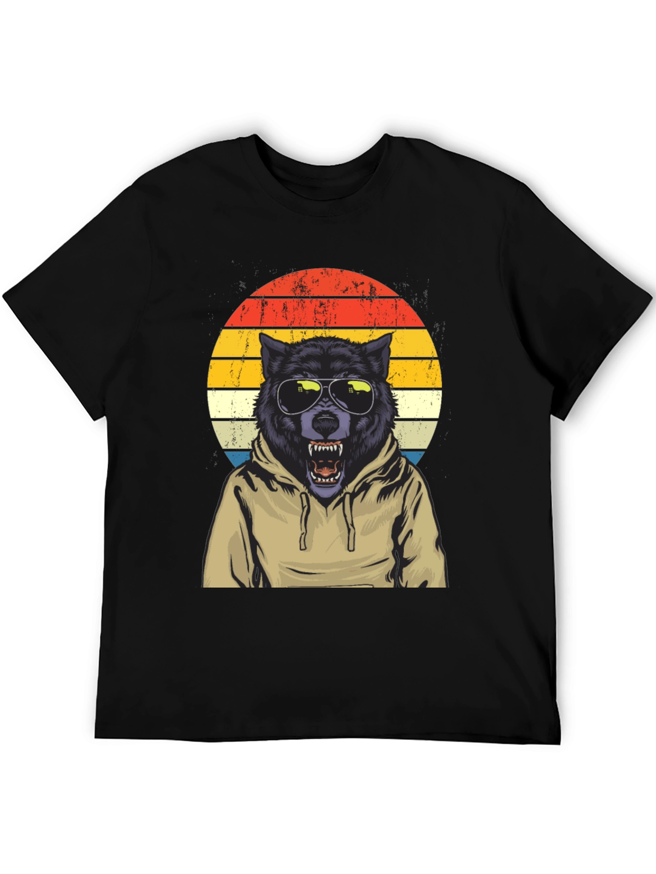Retro Wolf Hoodie T-Shirt