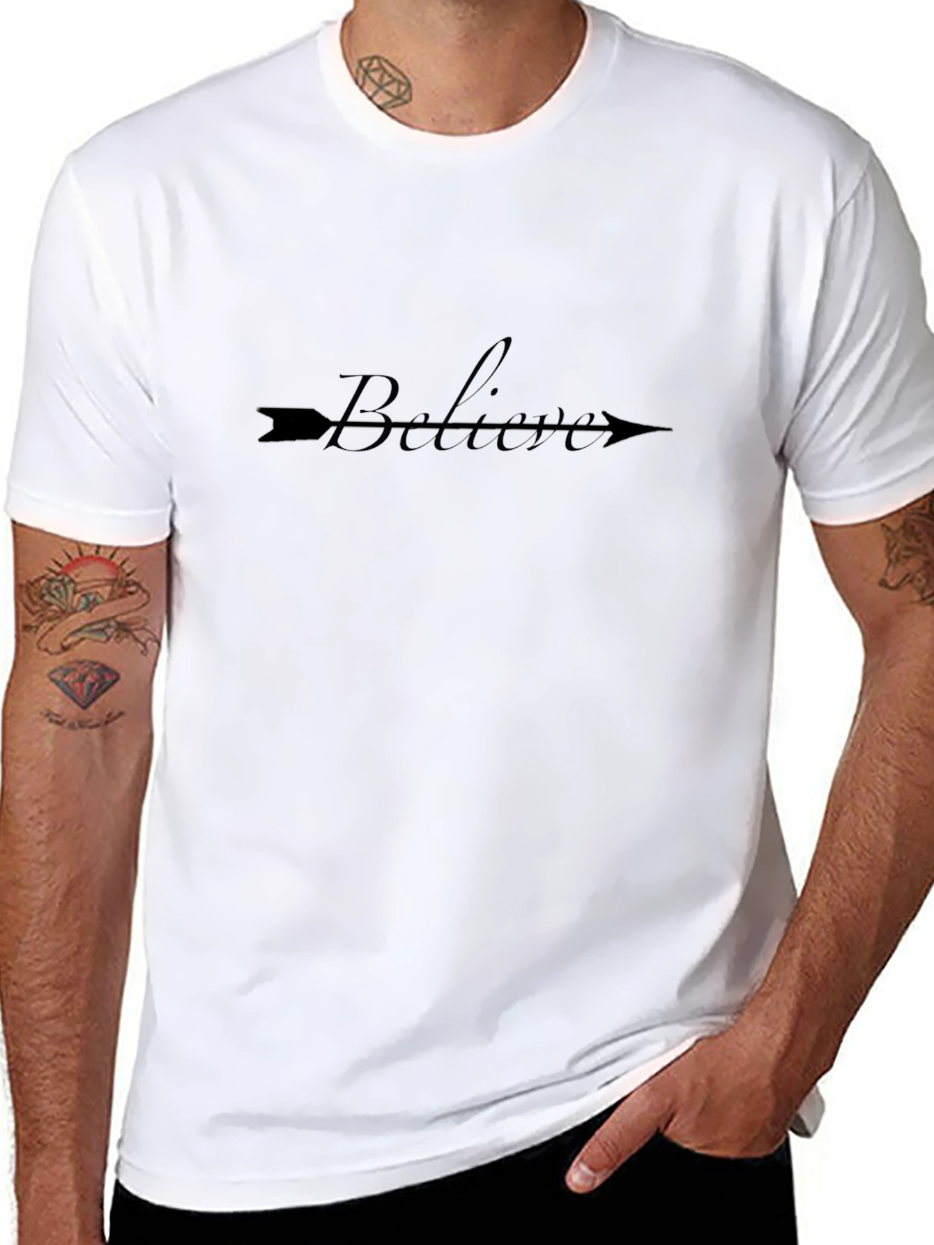 Believe Arrow Graphic Black T-Shirt