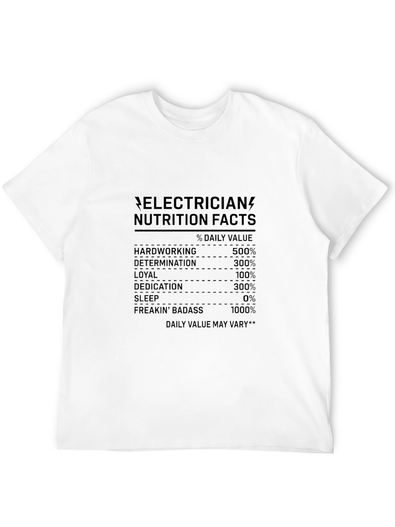 Electrician Nutrition Facts Graphic Tee