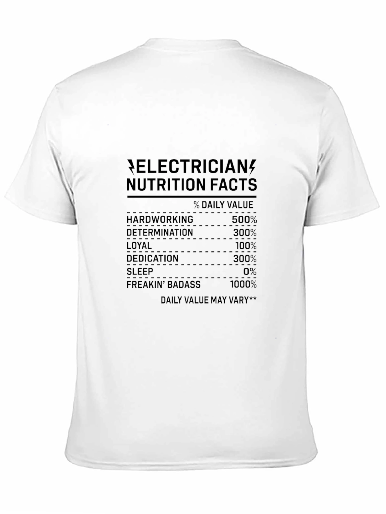 Electrician Nutrition Facts Graphic Tee