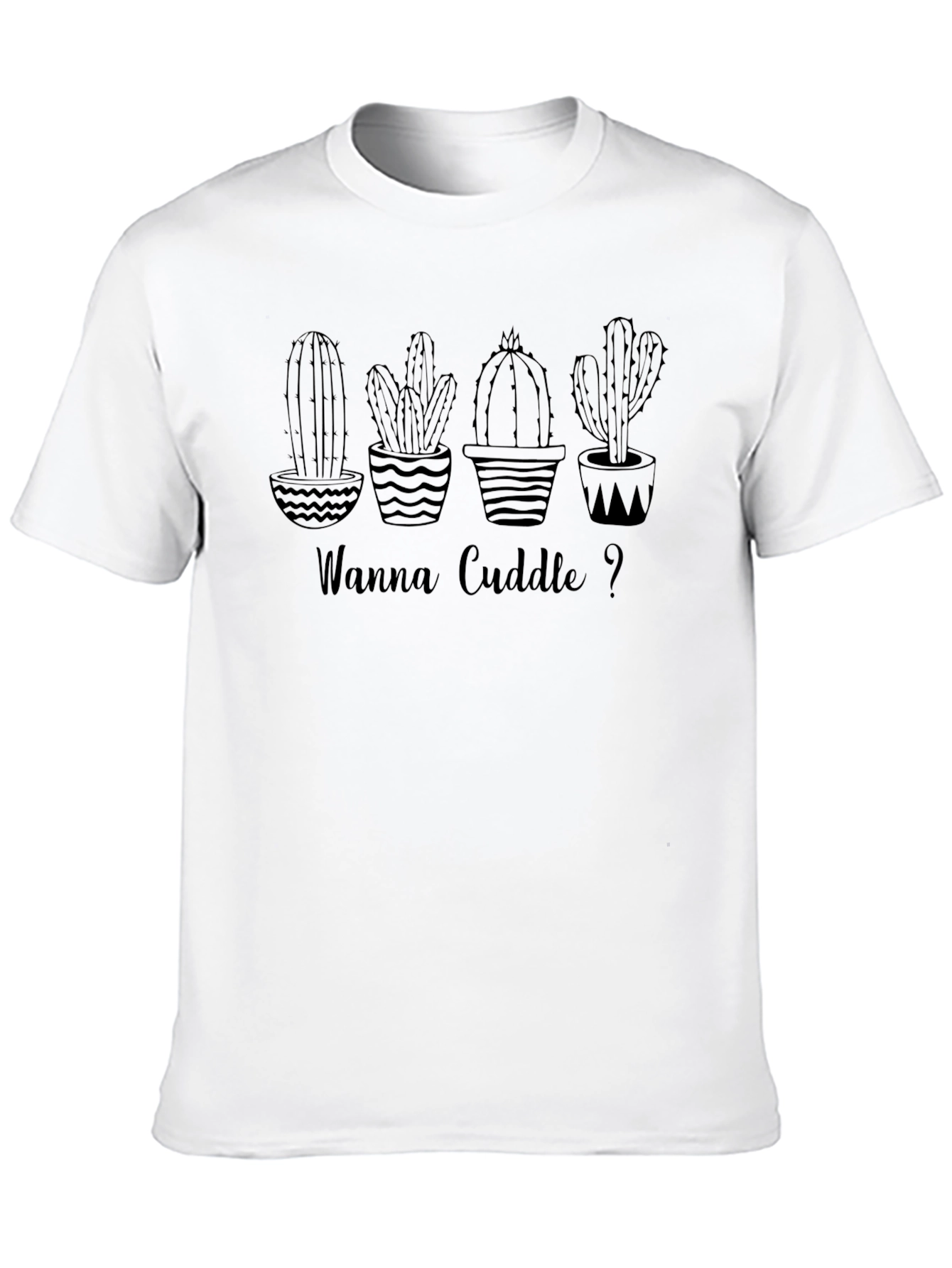 Cactus Cuddle T-Shirt - Black Graphic Tee