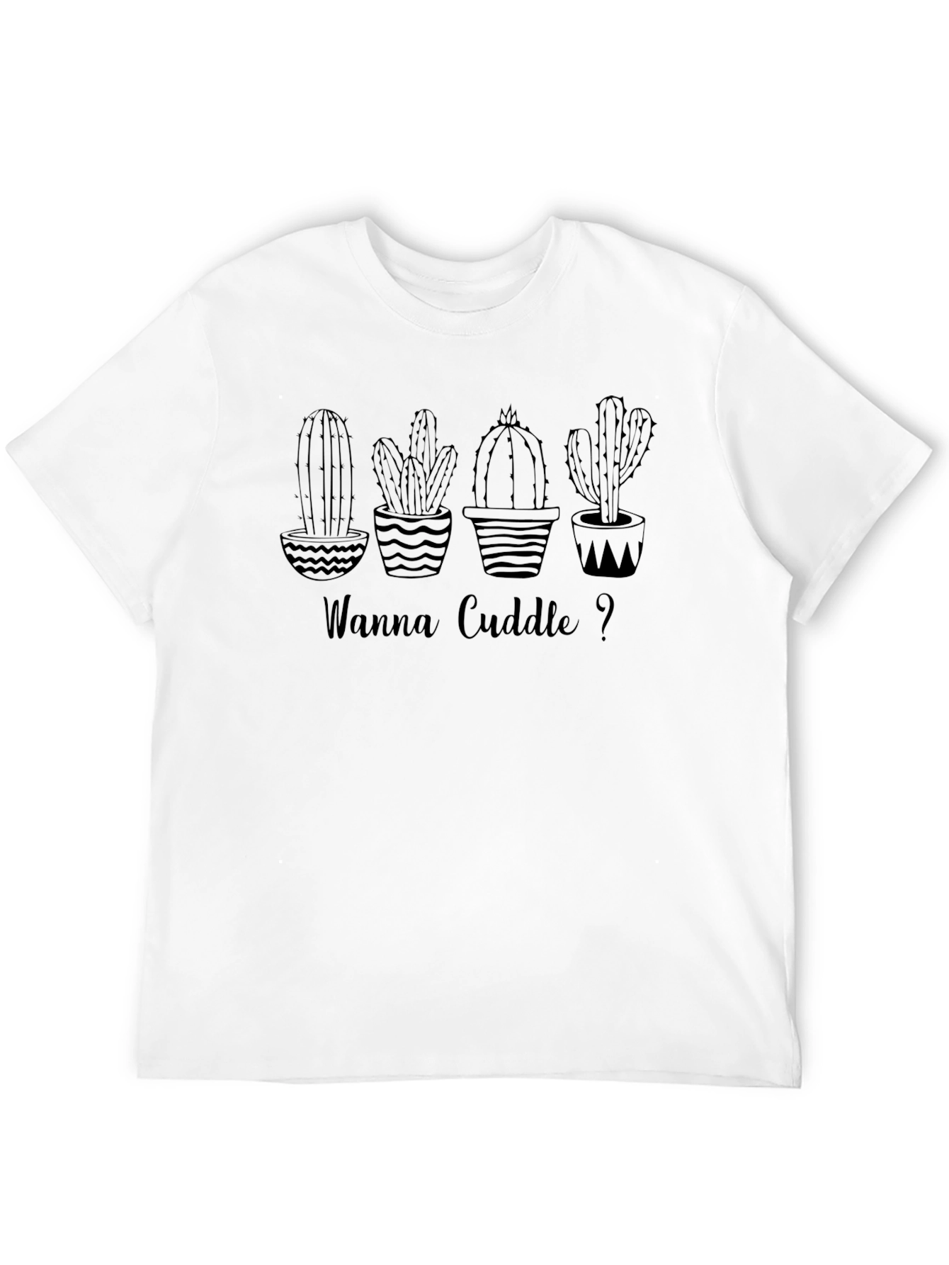 Cactus Cuddle T-Shirt - Black Graphic Tee