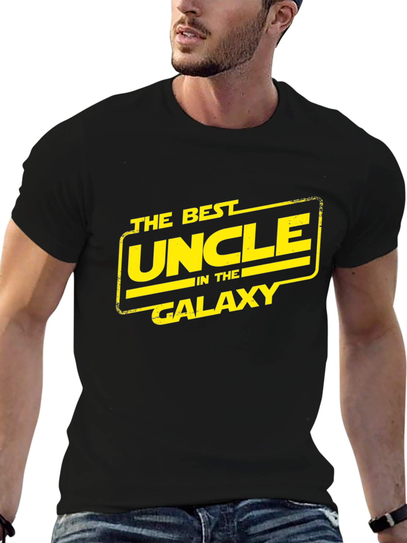 Best Uncle in the Galaxy Black T-Shirt