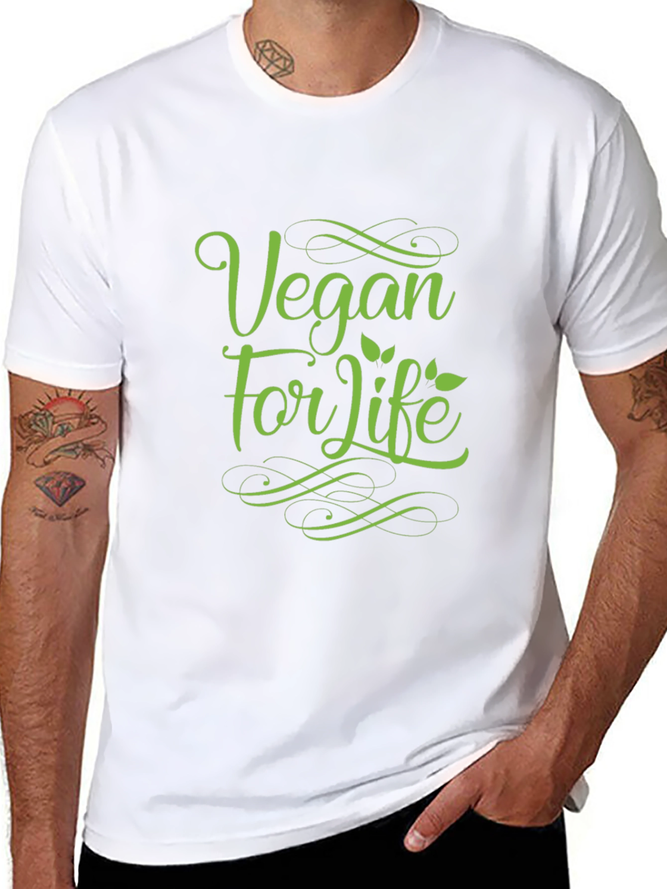 Vegan For Life Black T-Shirt