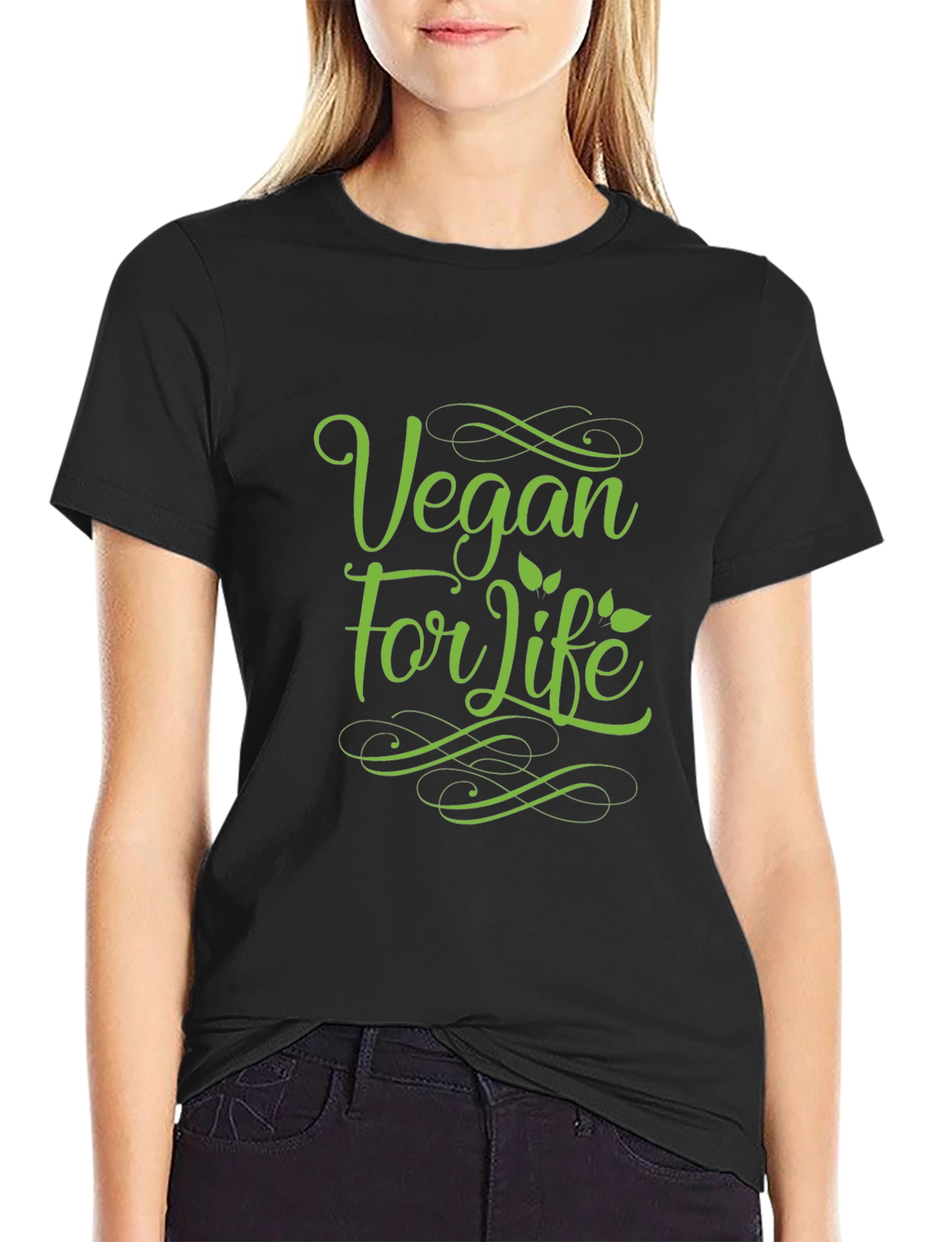 Vegan For Life Black T-Shirt