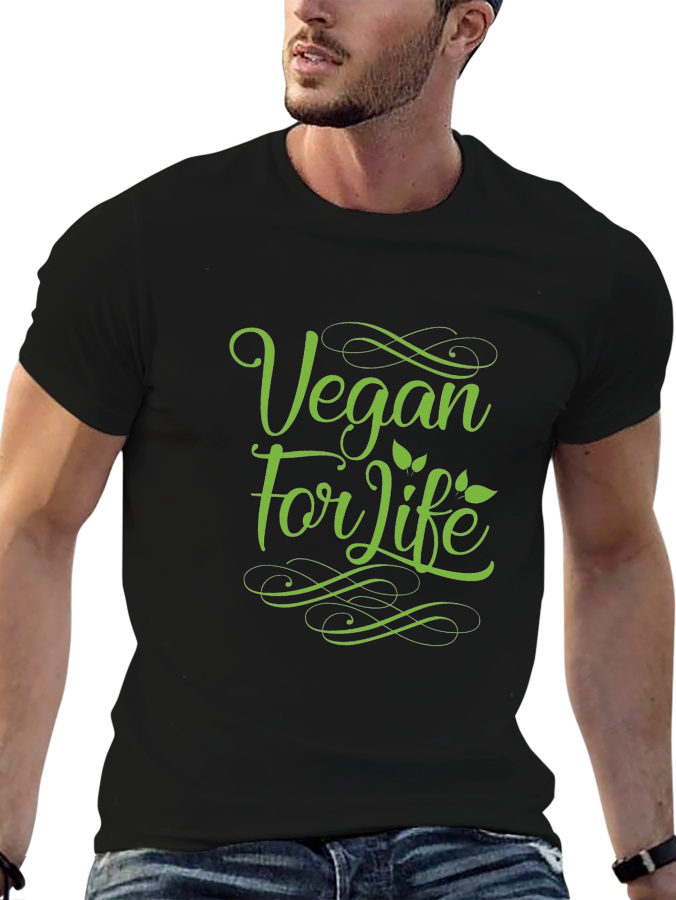 Vegan For Life Black T-Shirt