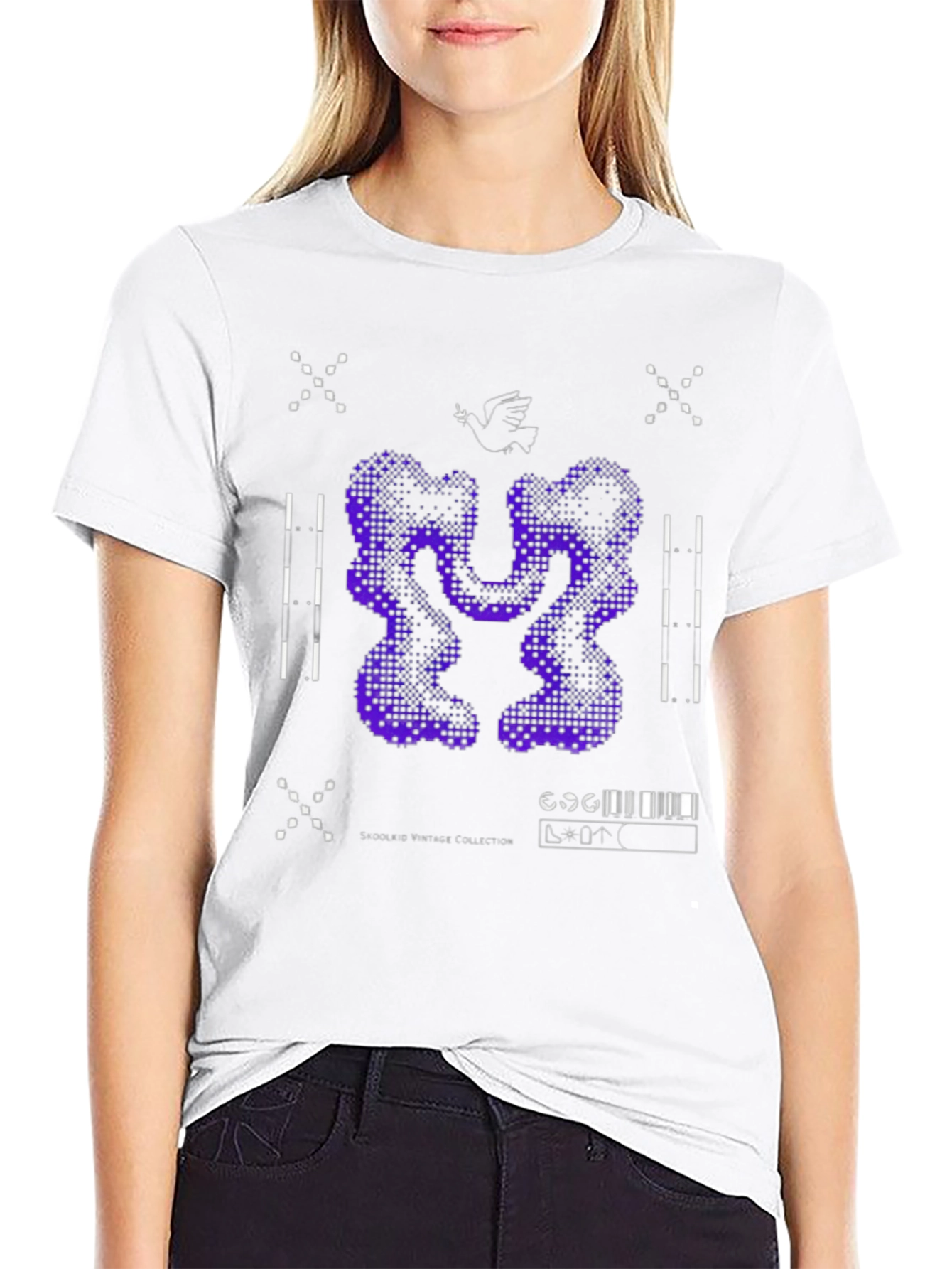 Abstract Graphic Print Tee - Black