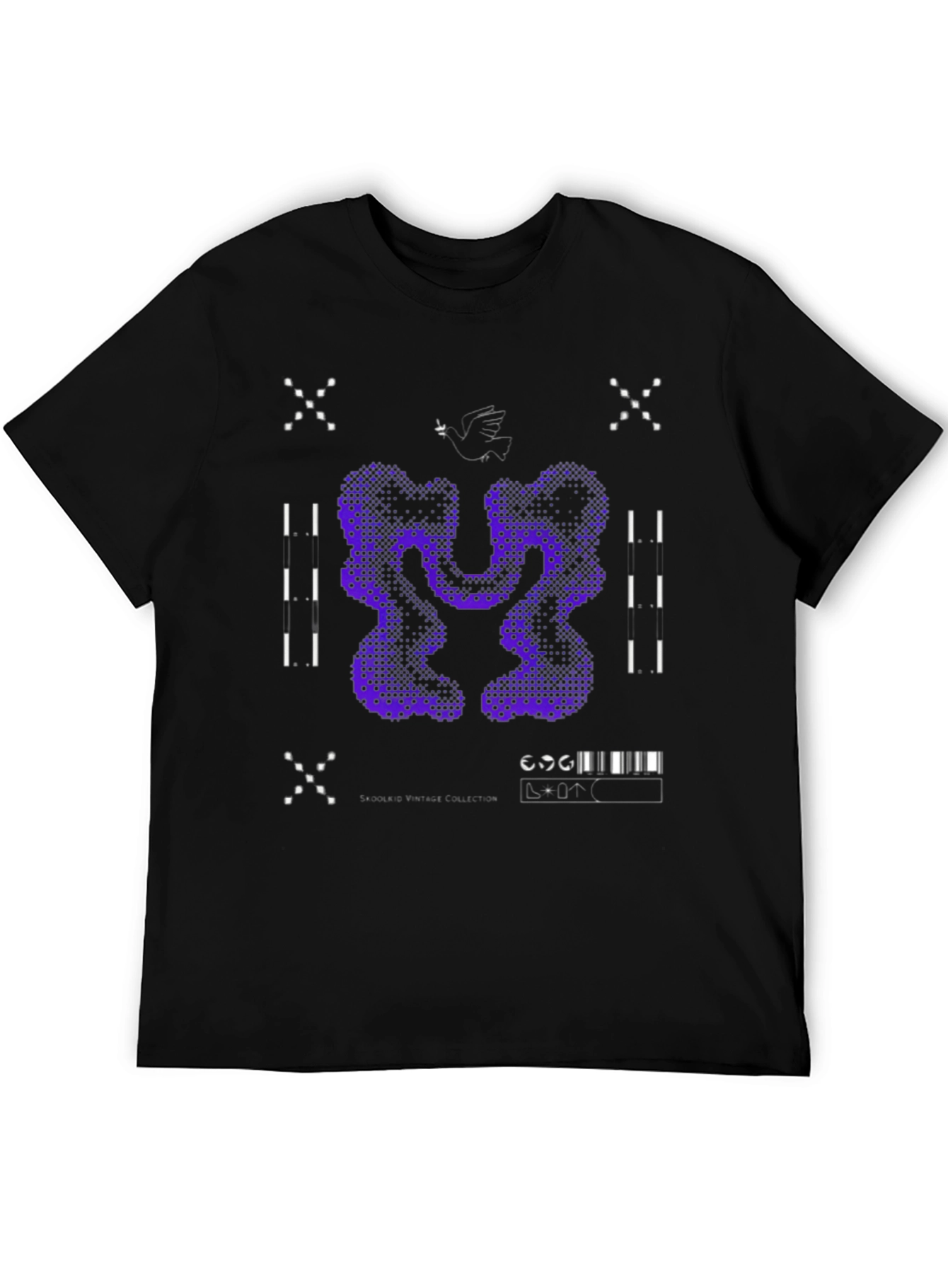 Abstract Graphic Print Tee - Black