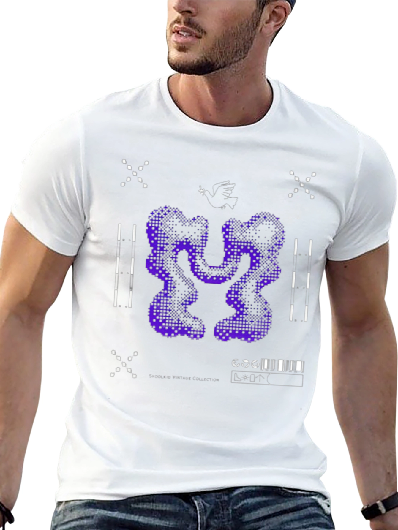 Abstract Graphic Print Tee - Black