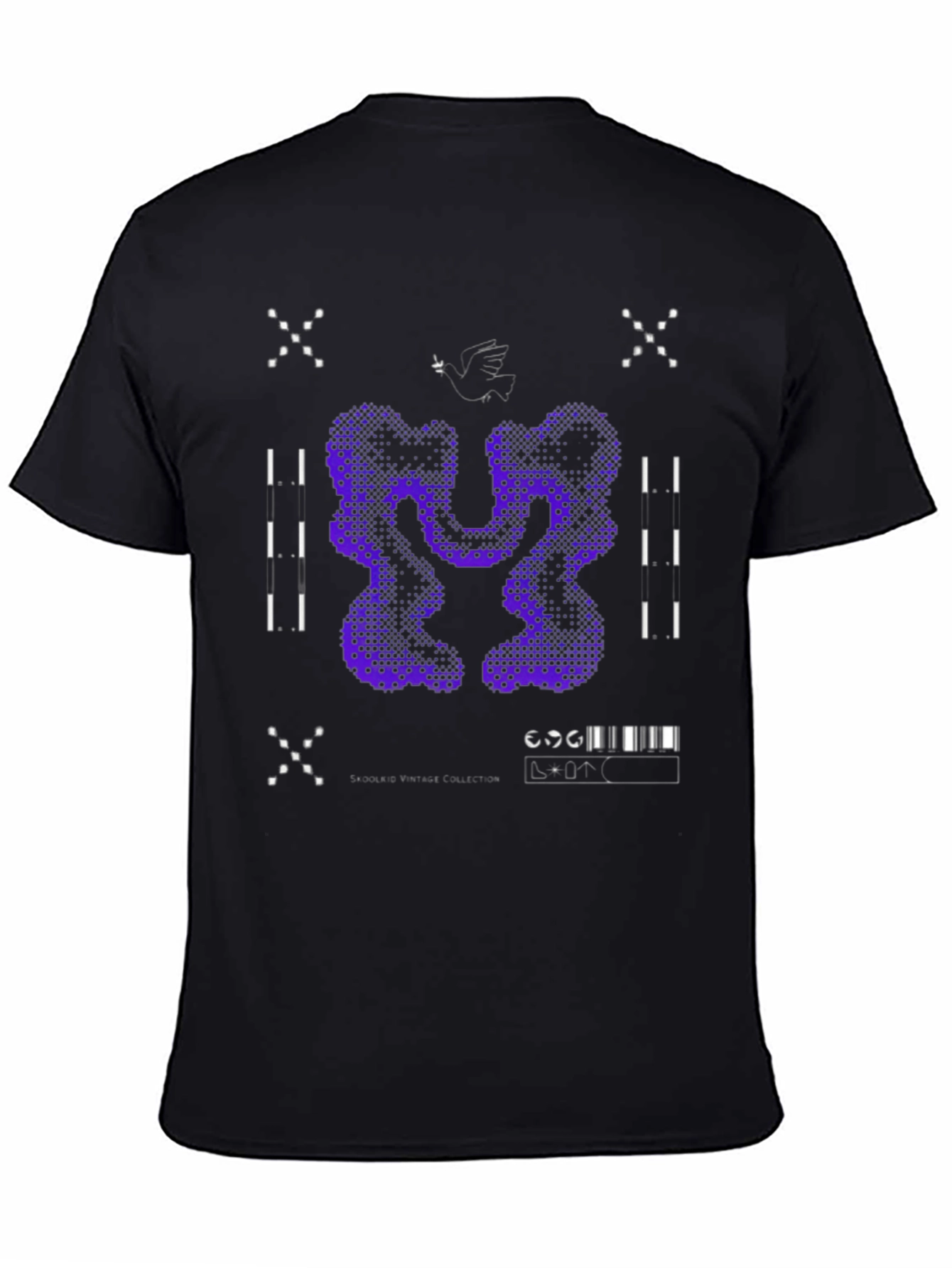 Abstract Graphic Print Tee - Black