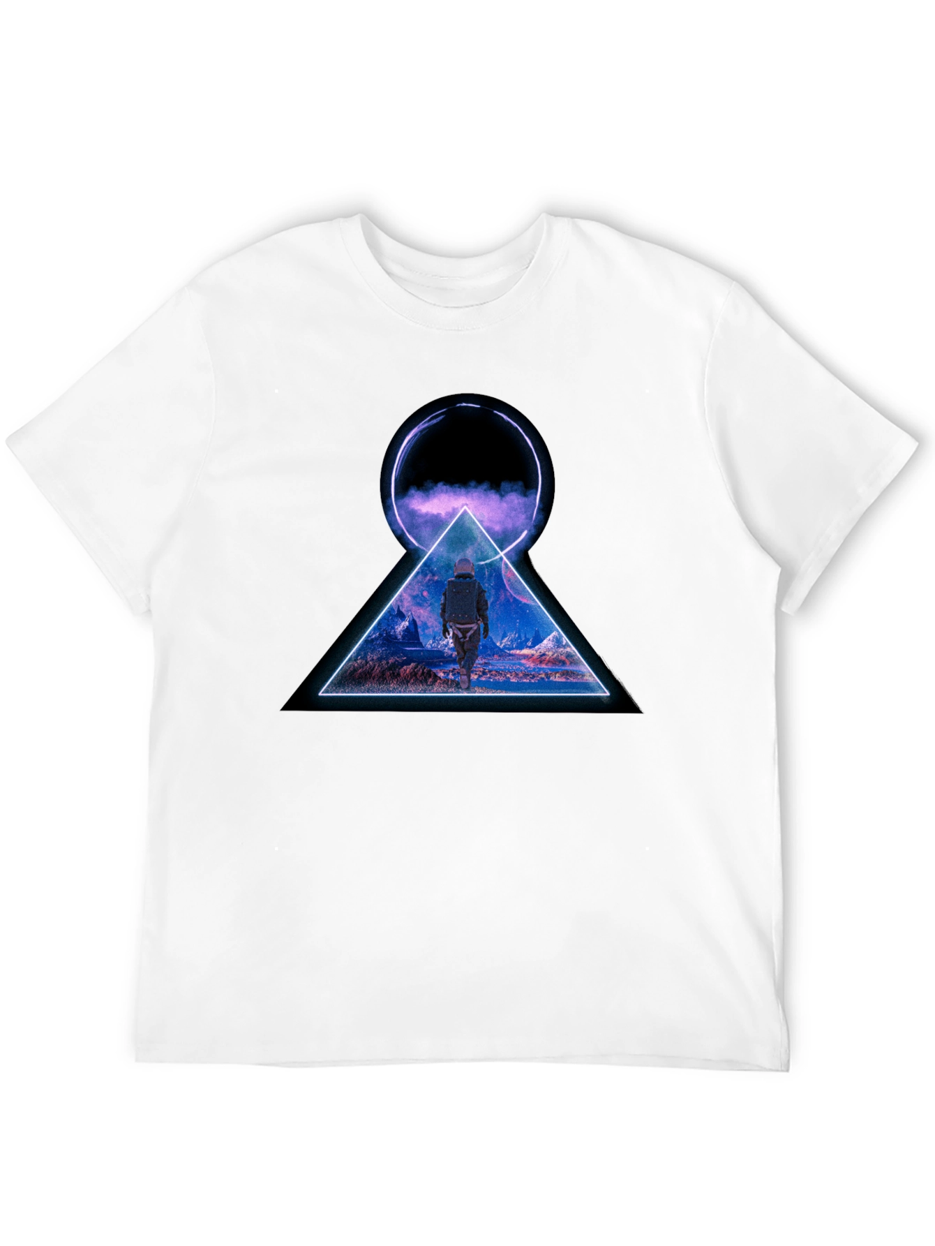 Abstract Geometric Graphic Print Black T-Shirt