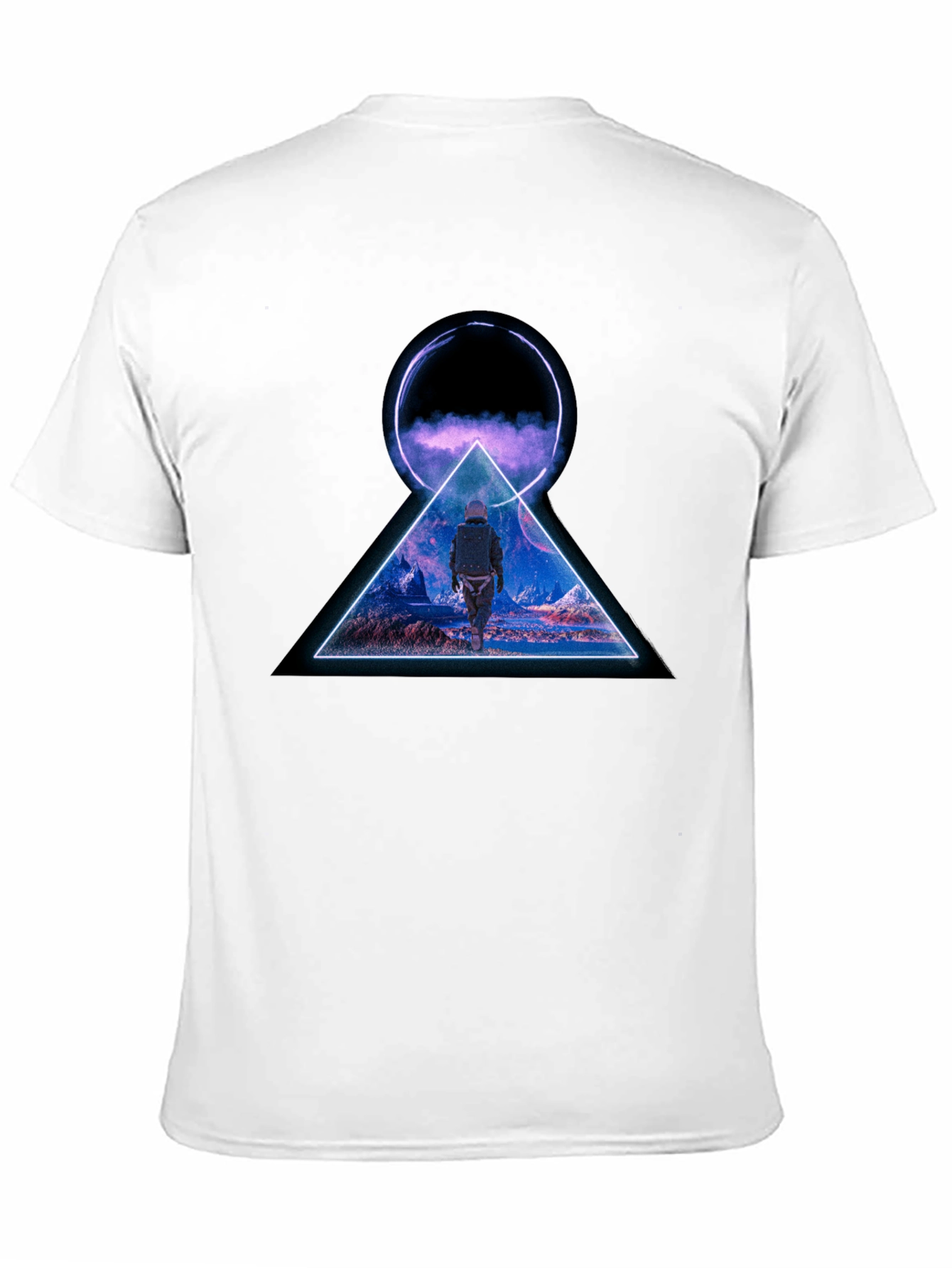 Abstract Geometric Graphic Print Black T-Shirt