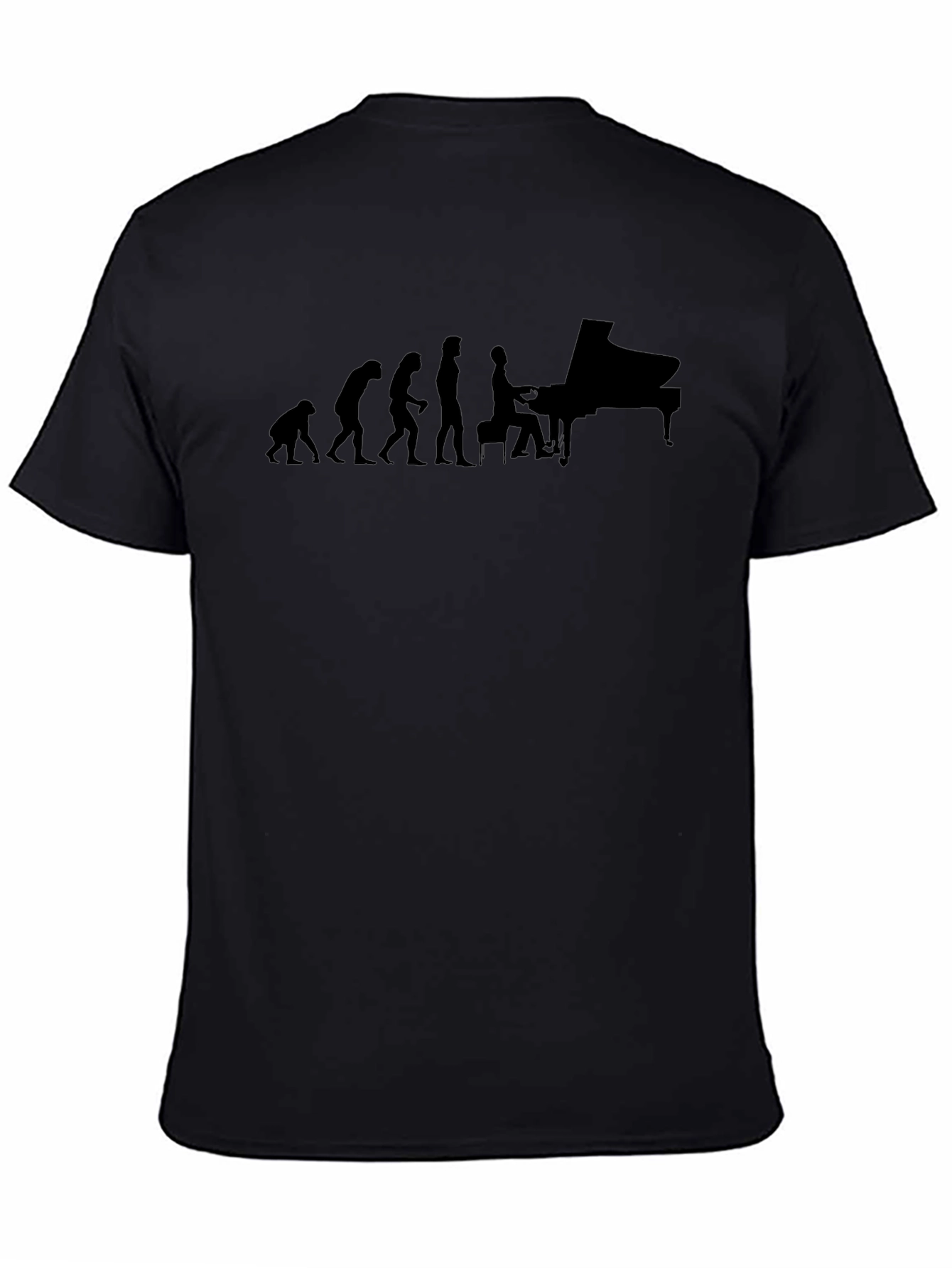Evolution of Piano Player T-Shirt - Black