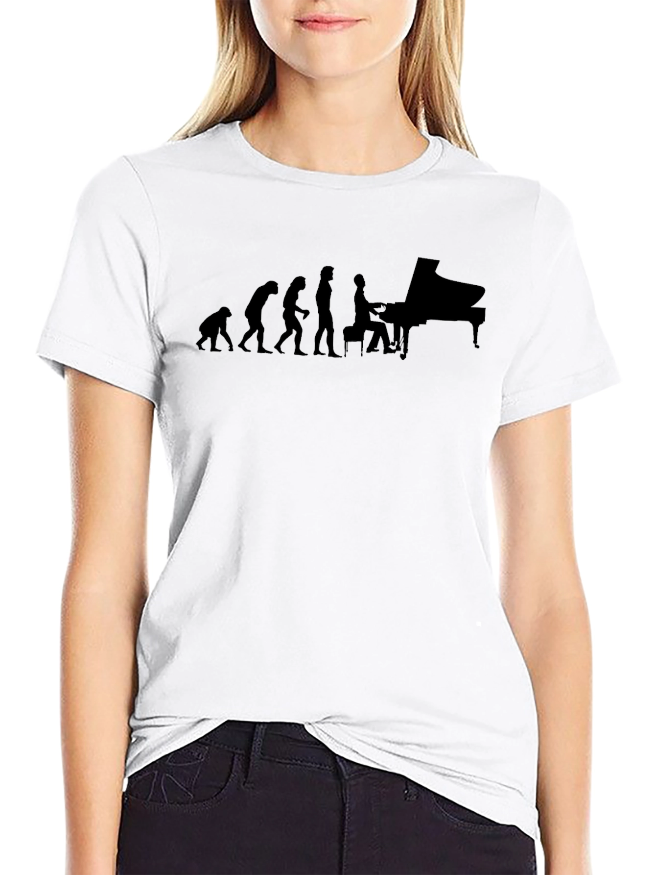 Evolution of Piano Player T-Shirt - Black