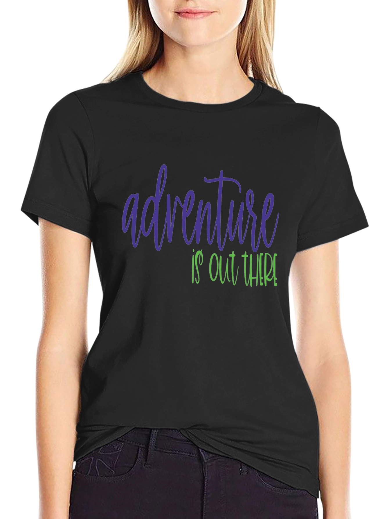 Adventure Awaits Graphic Tee - Soft Black T-Shirt