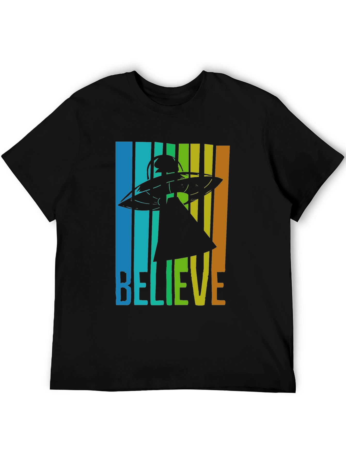 Believe UFO Graphic Tee - Retro Style T-Shirt