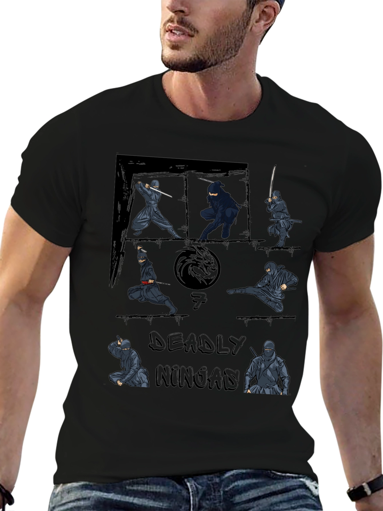 Deadly Ninjas Graphic T-Shirt - Martial Arts Tee