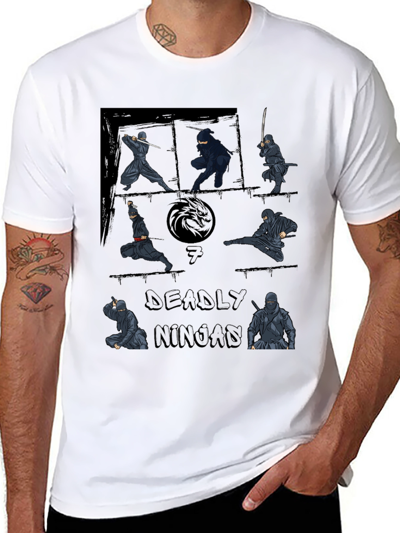 Deadly Ninjas Graphic T-Shirt - Martial Arts Tee