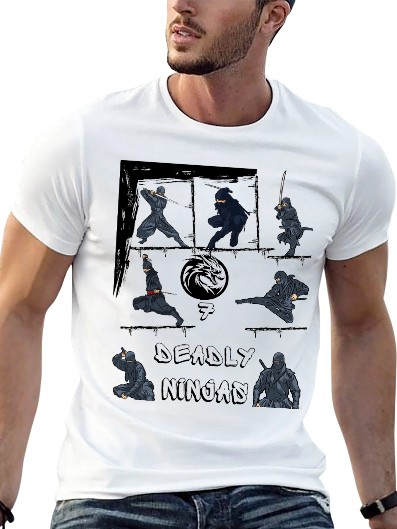 Deadly Ninjas Graphic T-Shirt - Martial Arts Tee