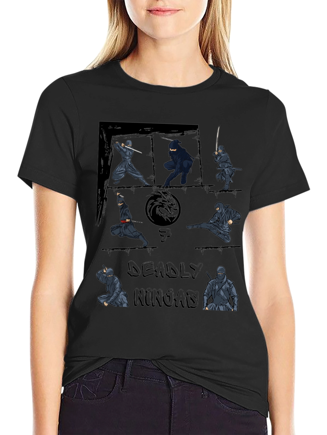 Deadly Ninjas Graphic T-Shirt - Martial Arts Tee