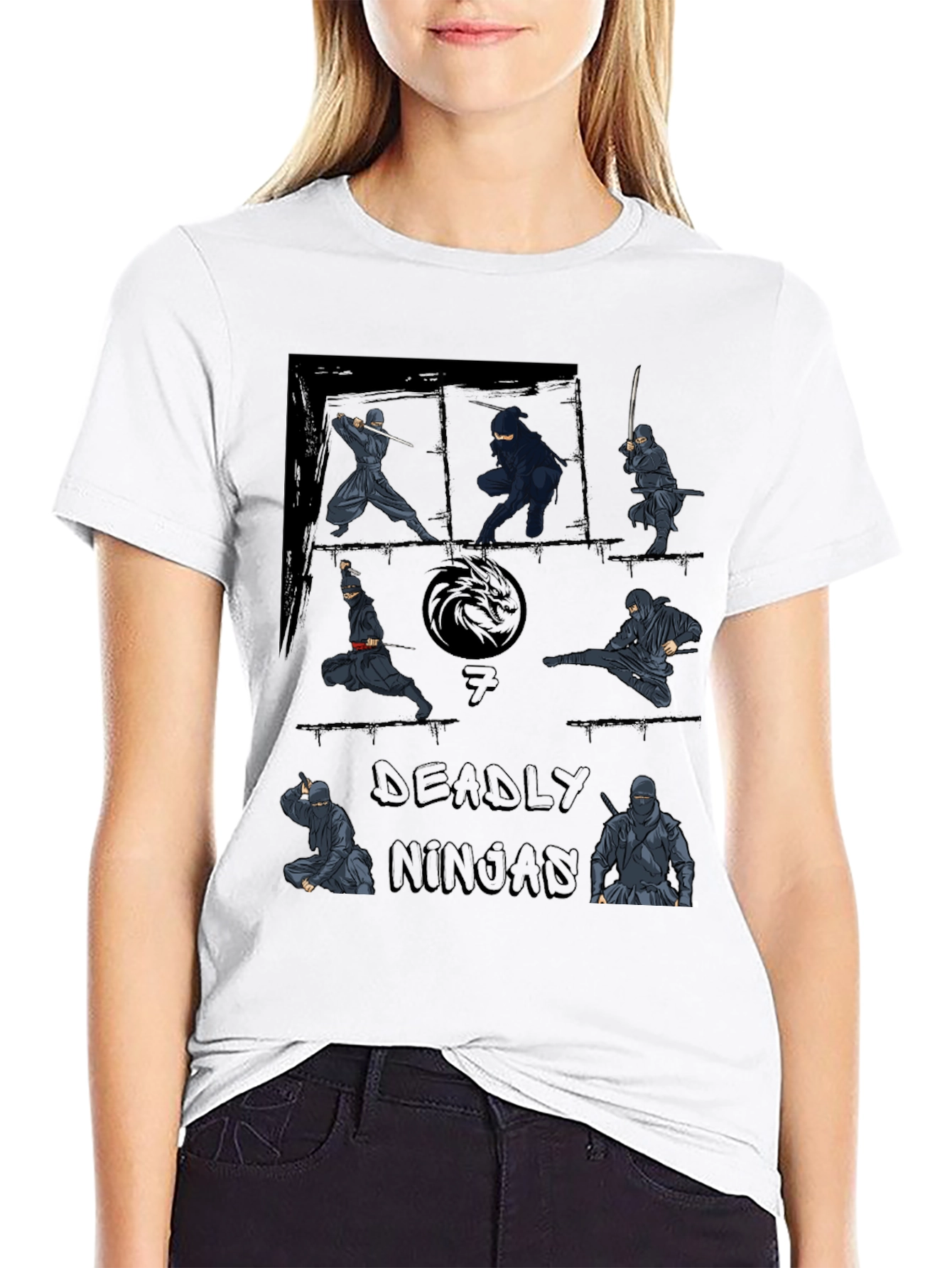 Deadly Ninjas Graphic T-Shirt - Martial Arts Tee