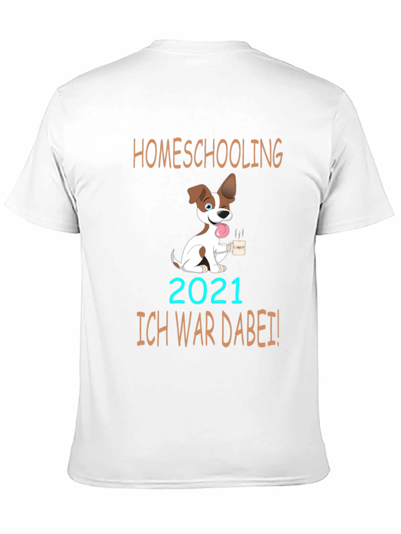 Homeschooling 2021 T-Shirt Cute Dog Design Black