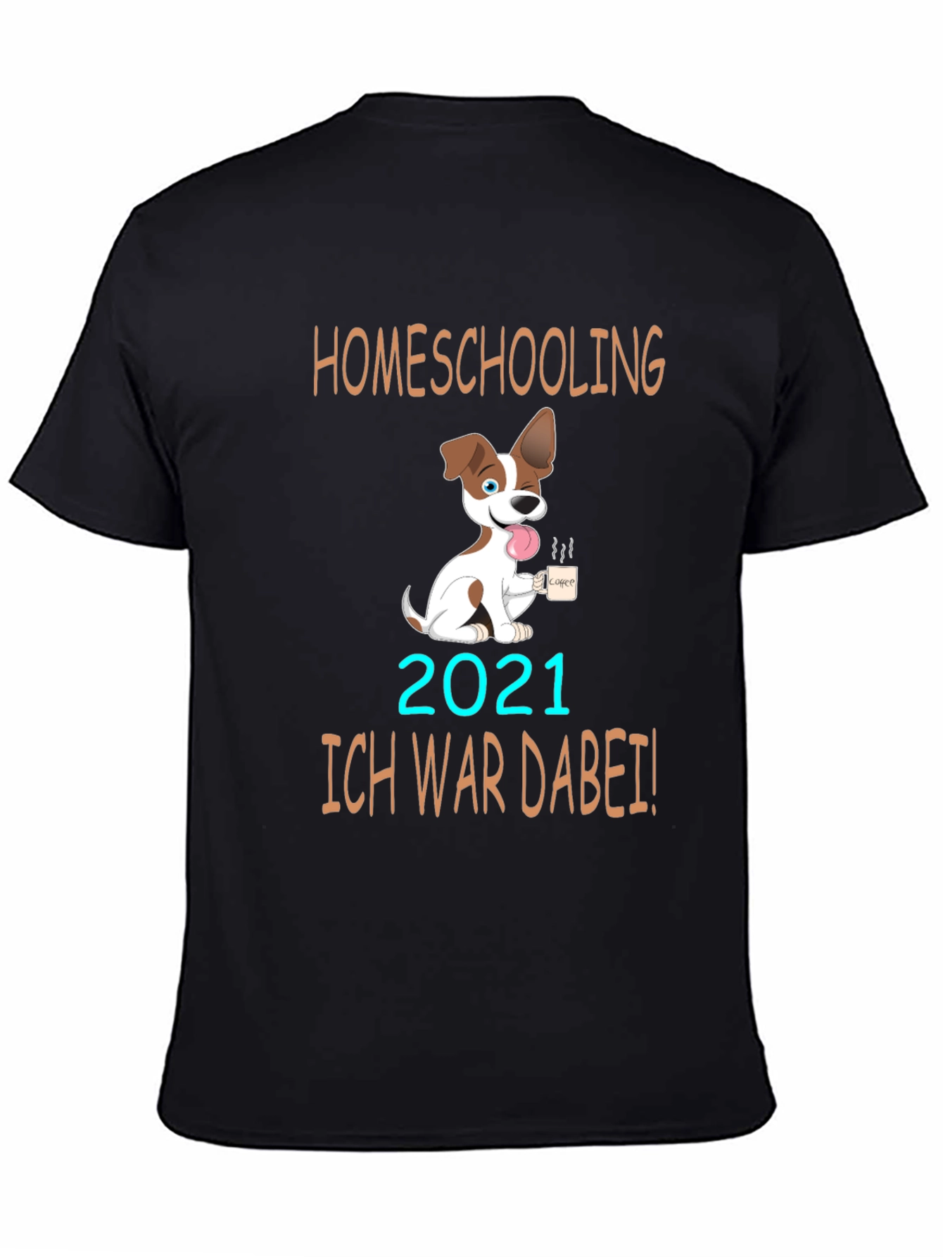 Homeschooling 2021 T-Shirt Cute Dog Design Black